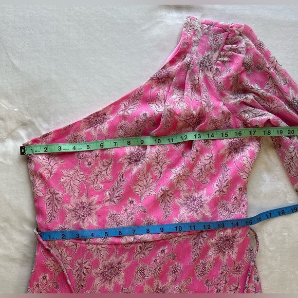 Taylor Pink One Shoulder Puff Sleeve Sundress - Picture 5 of 8